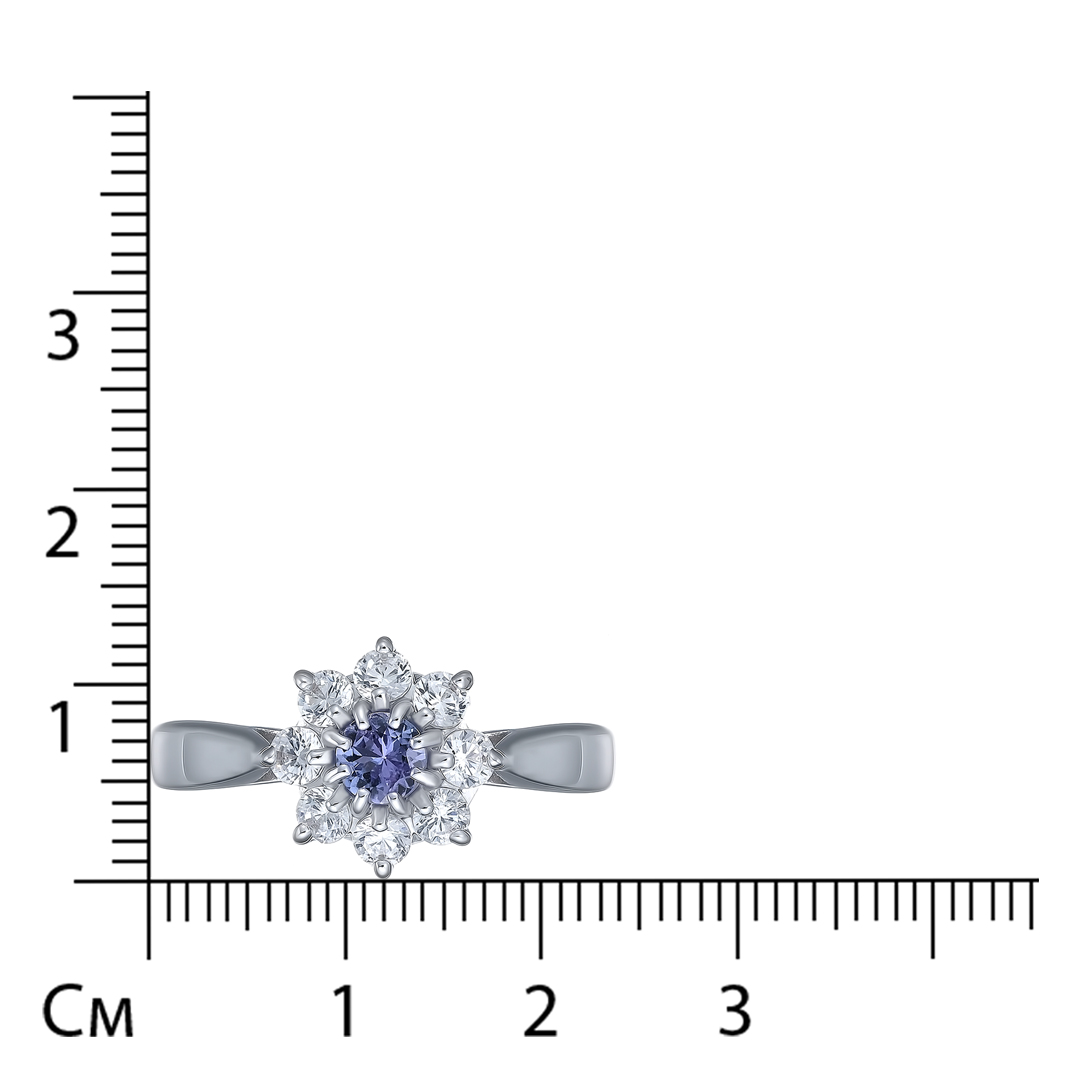 Серебряное кольцо с танзанитом "Цветок"
