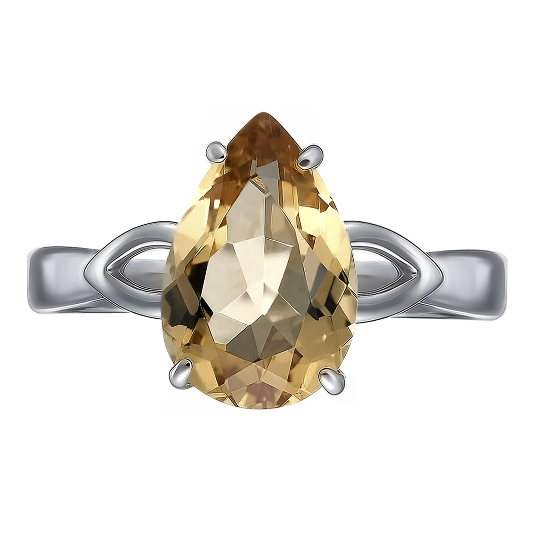 Серебряное кольцо с цитрином