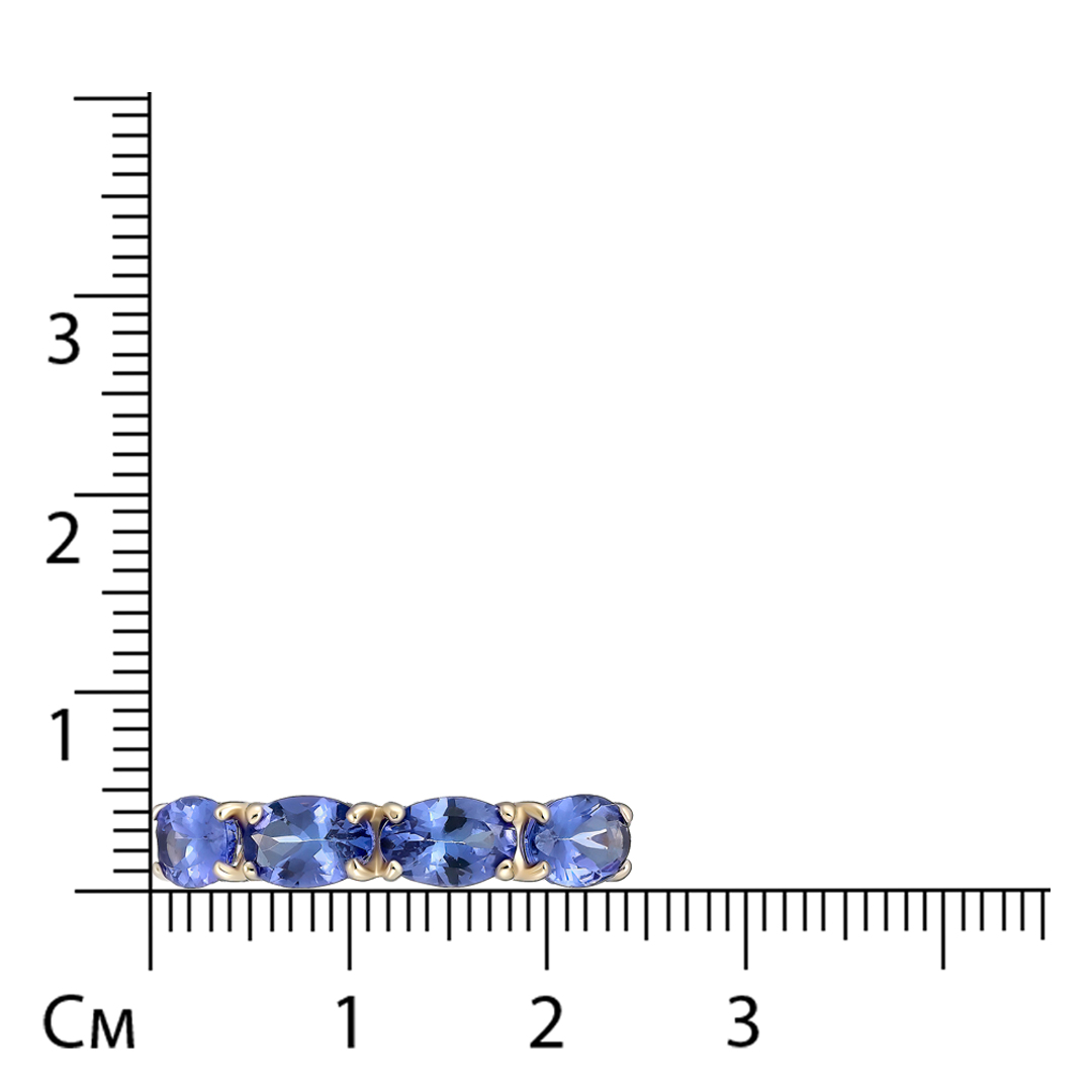 Кольцо из золота с танзанитами