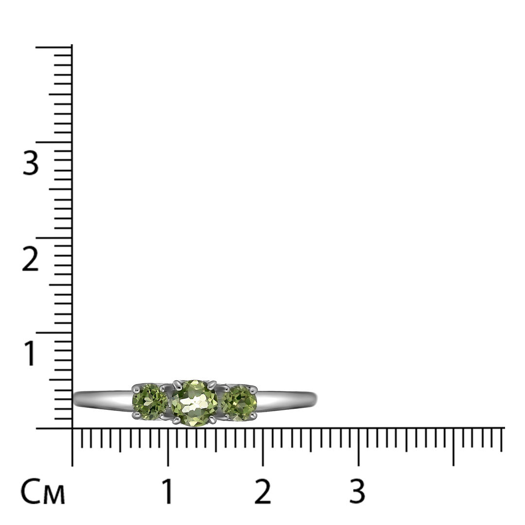 Серебряное кольцо 925 пробы; вставки 3 Хризолит;