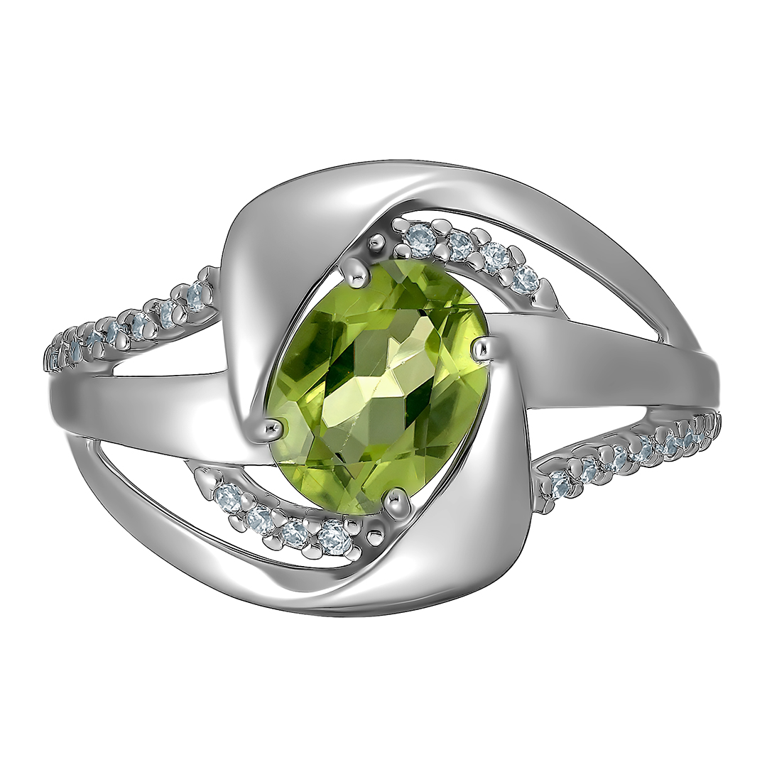 Серебряное кольцо с хризолитом