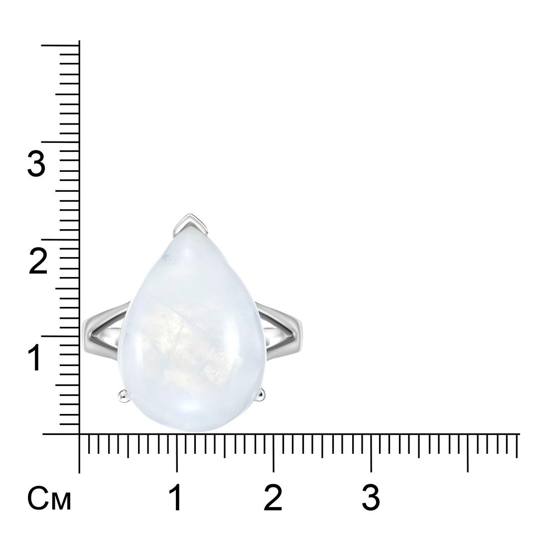 Серебряное кольцо 925 пробы; вставки 1 Лунный камень 11,3ct;