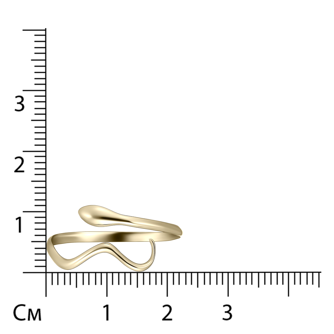 Незамкнутое кольцо из желтого золота "Змея"