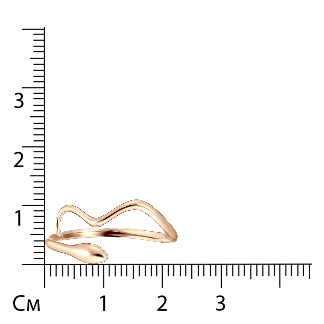 Незамкнутое кольцо из золота "Змея"