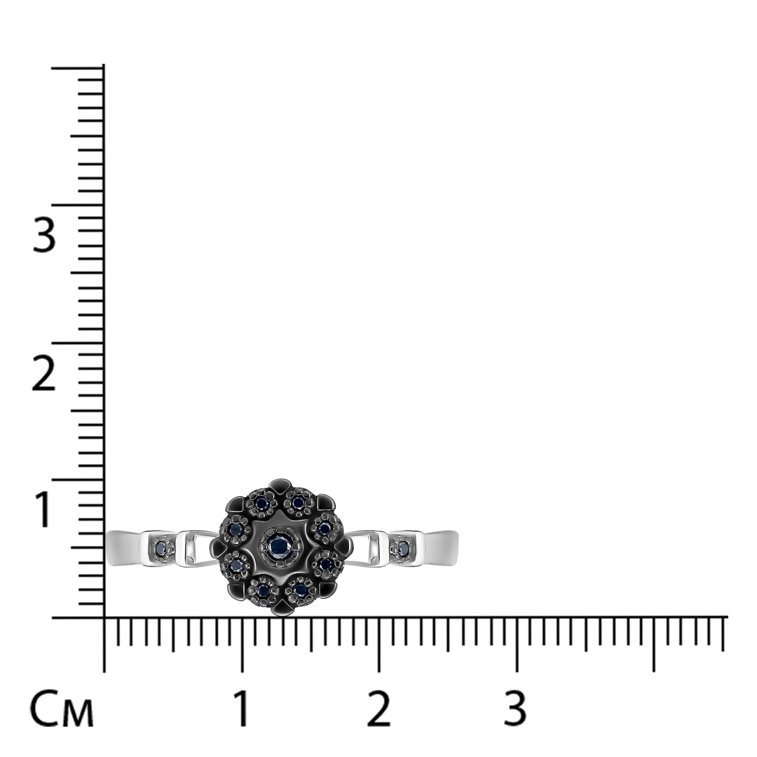 Серебряное кольцо с черными бриллиантами