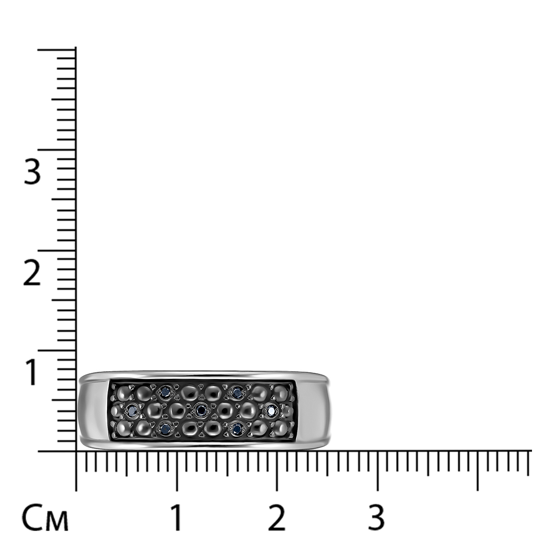 Серебряное кольцо с черными бриллиантами