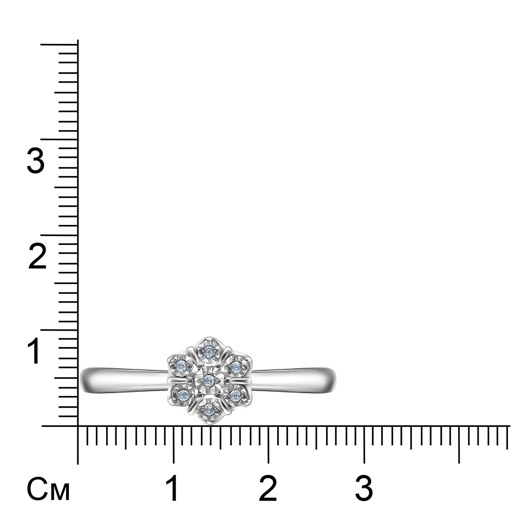 Серебряное кольцо 925 пробы; с алмазной обработкой; вставки 7 Бр.Кр-17 0,031 2/3A