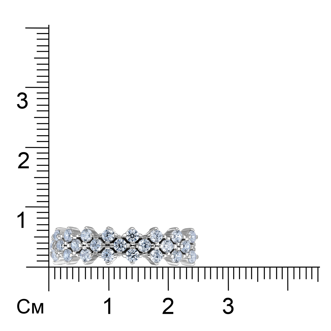 Серебряное кольцо 925 пробы; вставки  24 Куб. Цирконий бесцв. 0,05ct;