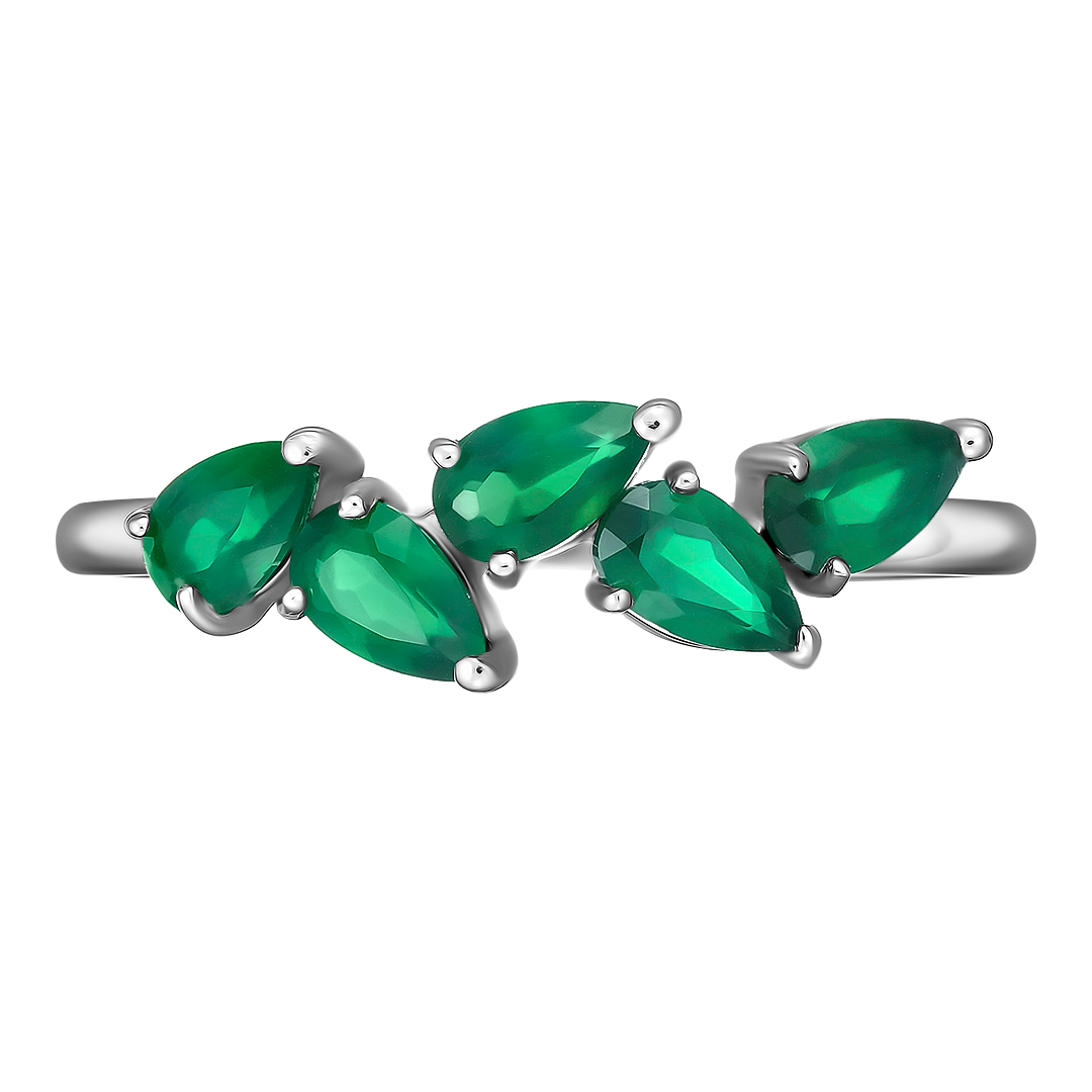 Серебряное кольцо 925 пробы; вставки 5 Агат;
