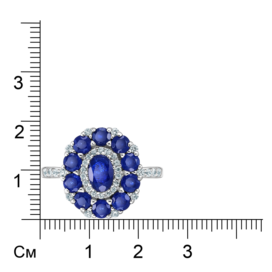Серебряное кольцо с сапфирами