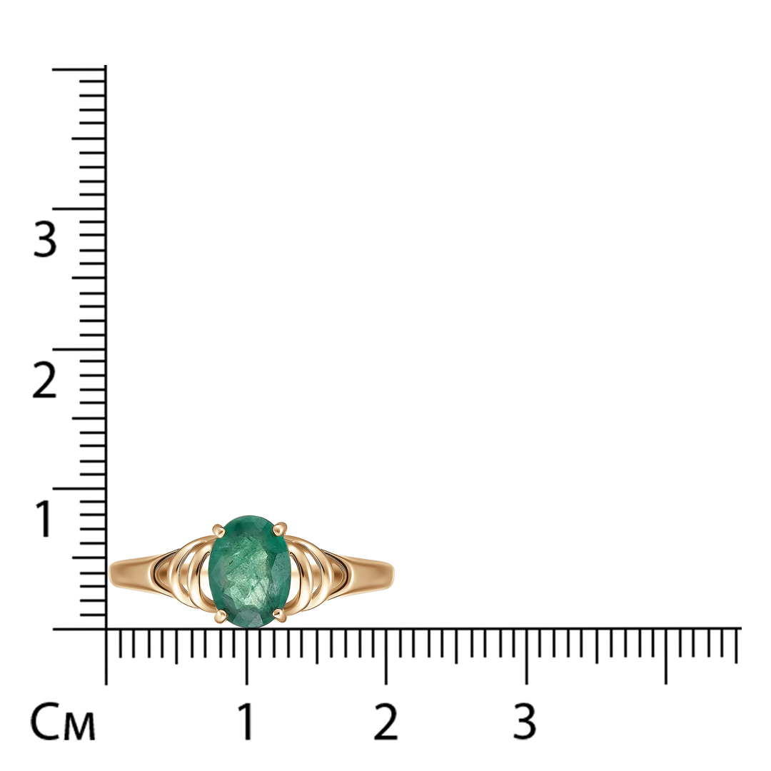 Золотое кольцо 585 пробы; вставки 1 Изумруд (F) 0,725 5/3А