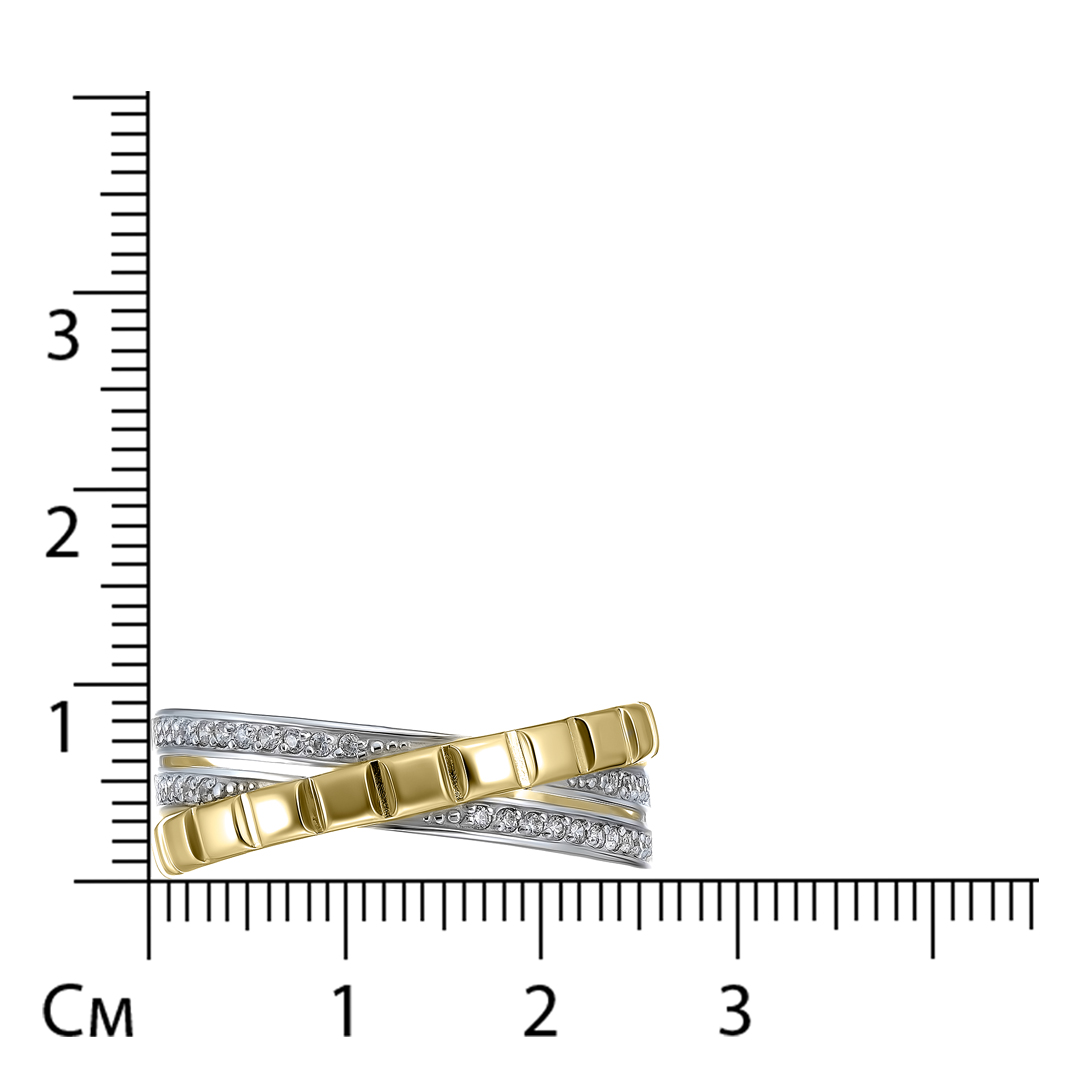 Кольцо из желтого золота с фианитами
