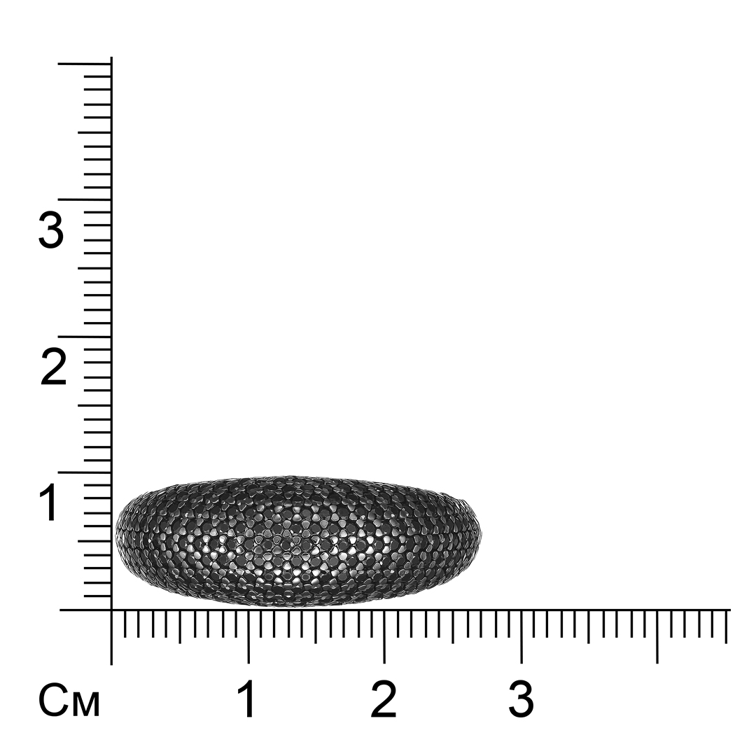 Серебряное кольцо 925 пробы; родий черный; вставки 271 Шпинель черная;