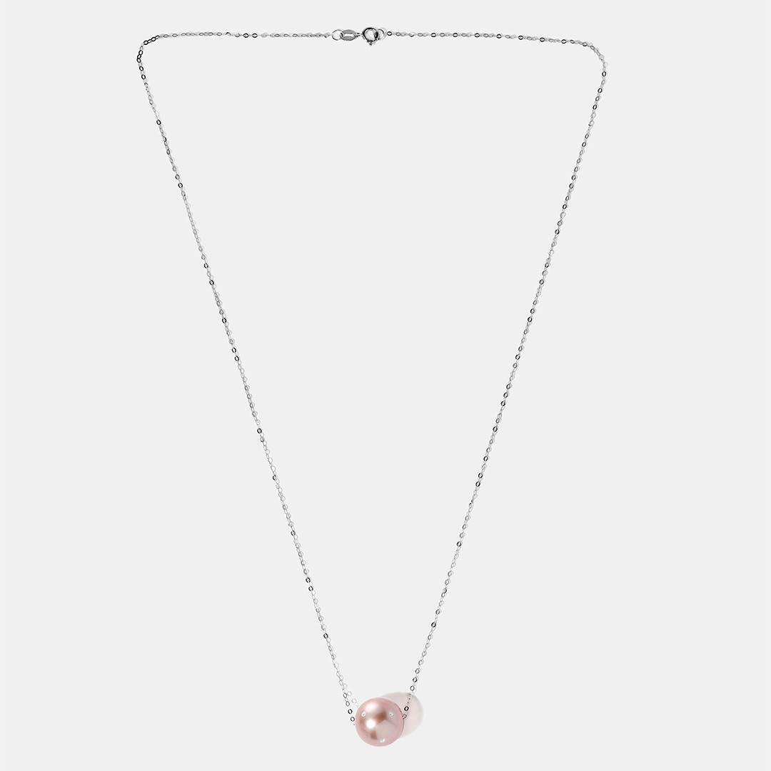 Колье из белого золота с жемчугом и бриллиантами