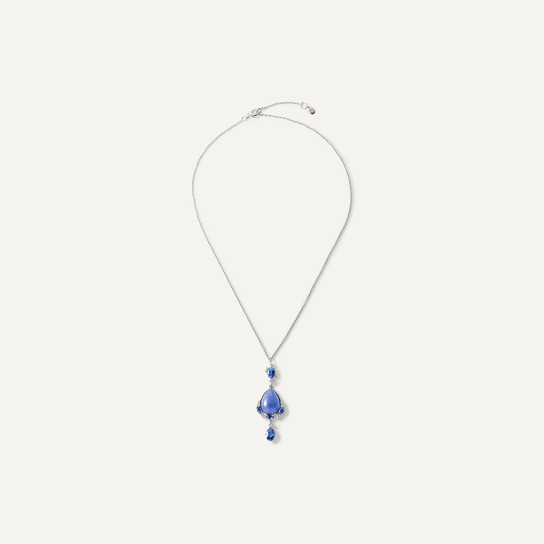 Колье из белого золота с танзанитом