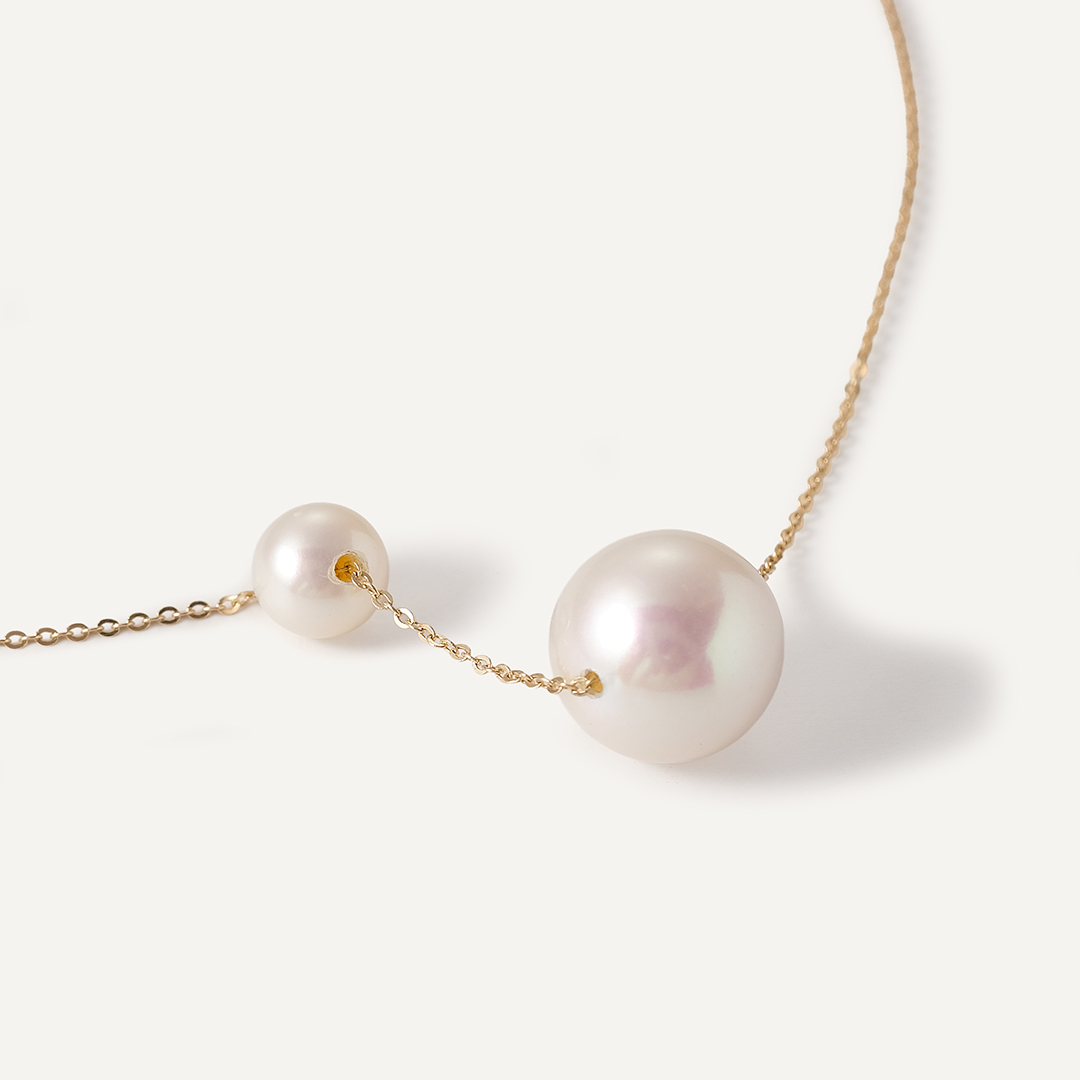 Колье из желтого золота с жемчугом