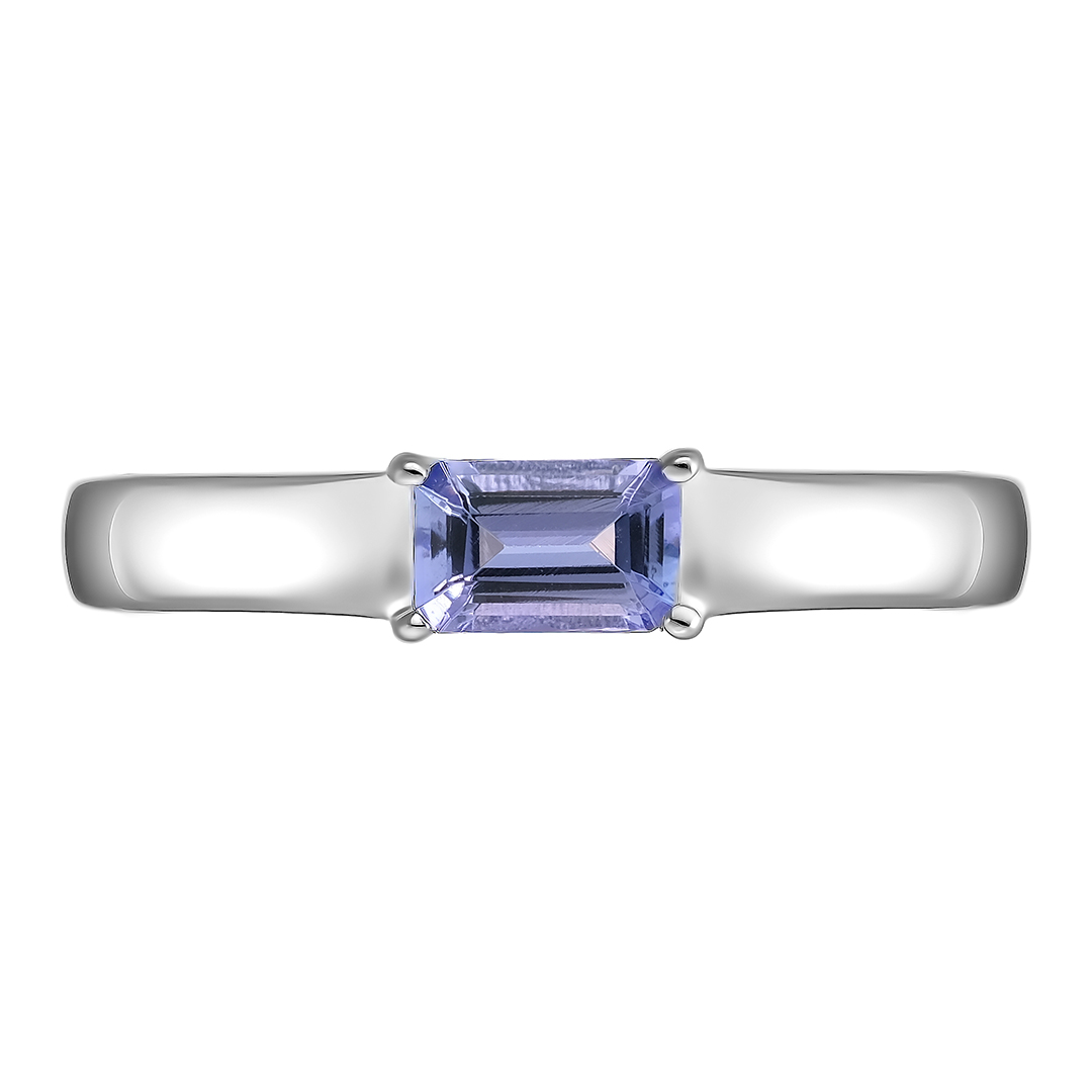 Серебряное кольцо 925 пробы; вставки 1 Танзанит 0,5 ct;