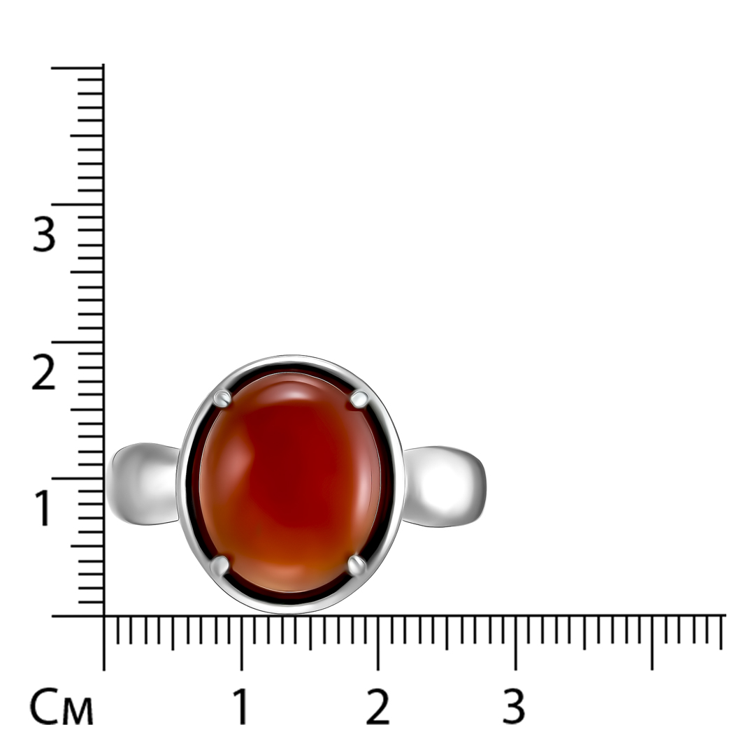 Серебряное кольцо 925 пробы; вставки 1 Сердолик;