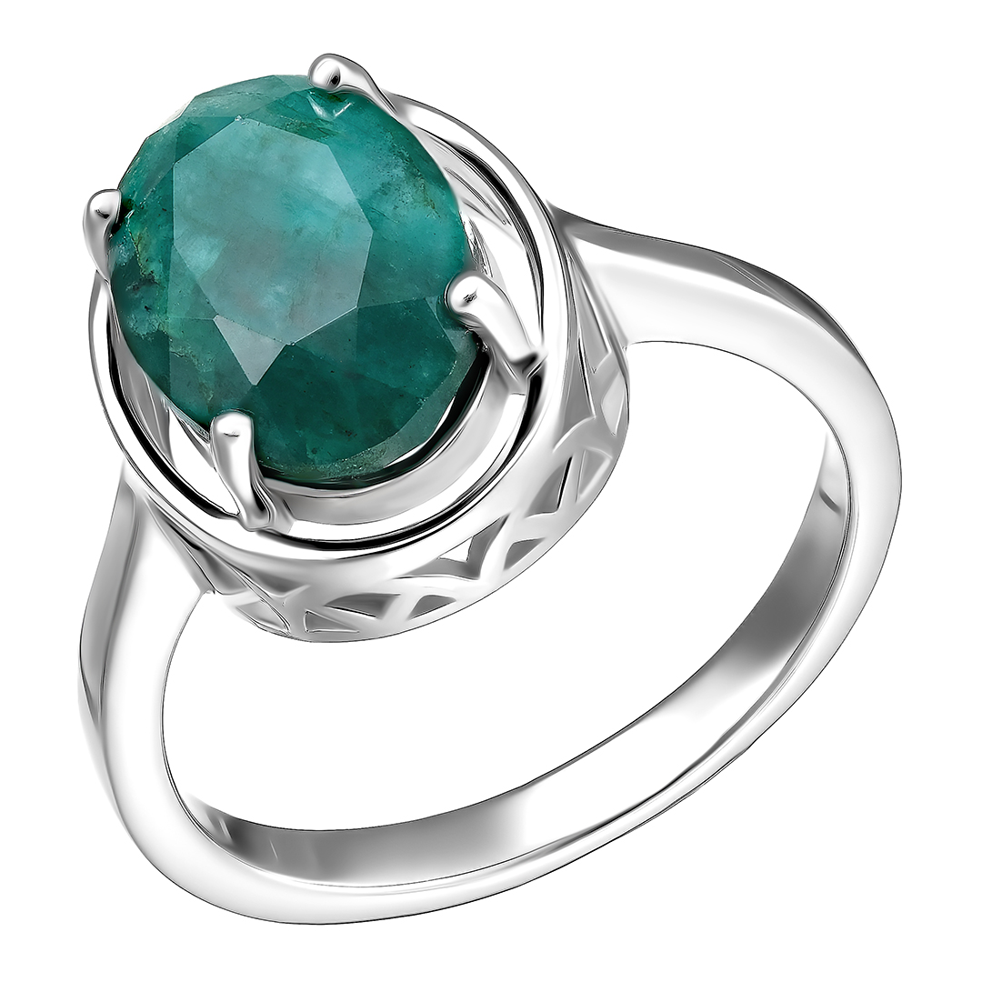 Серебряное кольцо 925 пробы; вставки 1 Берилл 6,7 ct;