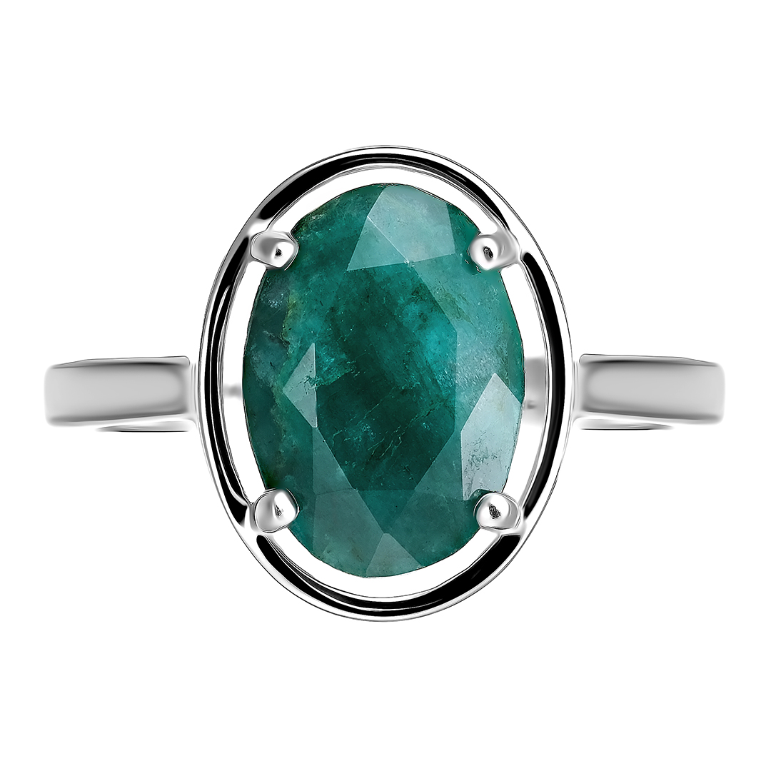 Серебряное кольцо 925 пробы; вставки 1 Берилл 6,7 ct;