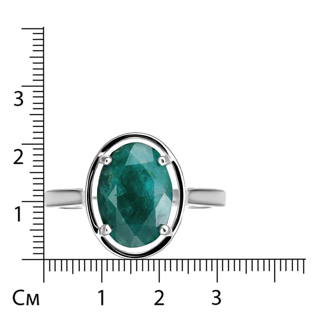 Серебряное кольцо 925 пробы; вставки 1 Берилл 6,7 ct;