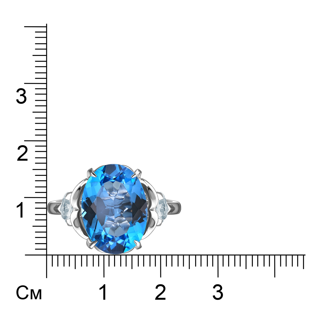 Кольцо из белого золота с топазом