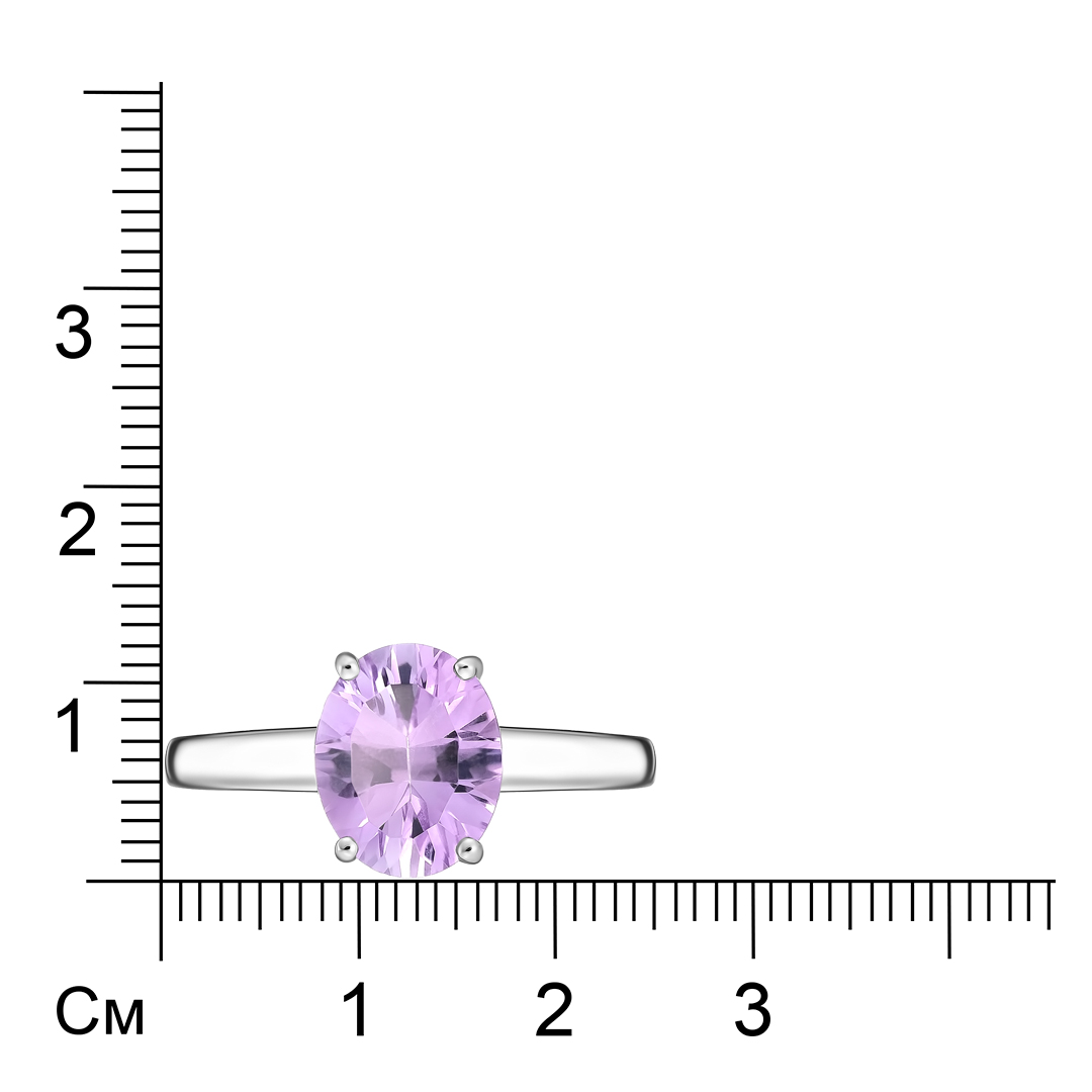 Серебряное кольцо 925 пробы; вставки 1 Аметист 2,35 ct;