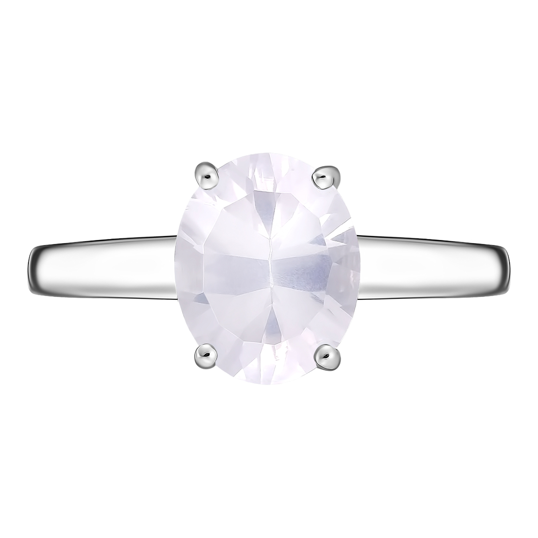 Серебряное кольцо 925 пробы; вставки 1 Кварц роз. 2,5 ct;