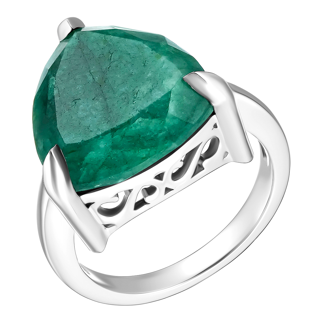 Серебряное кольцо 925 пробы; вставки 1 Берилл 11,4 ct;