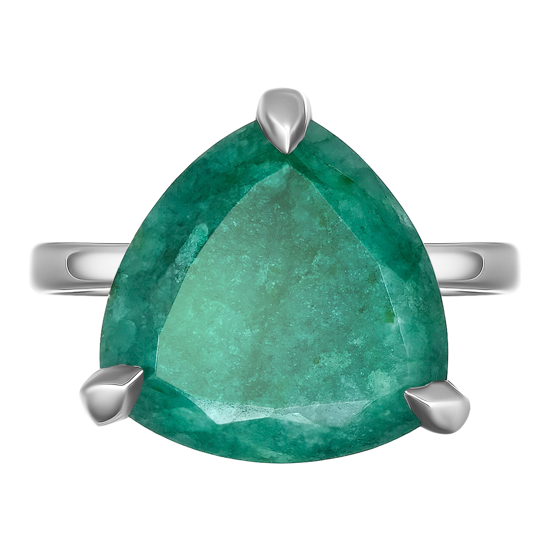 Серебряное кольцо 925 пробы; вставки 1 Берилл 11,4 ct;