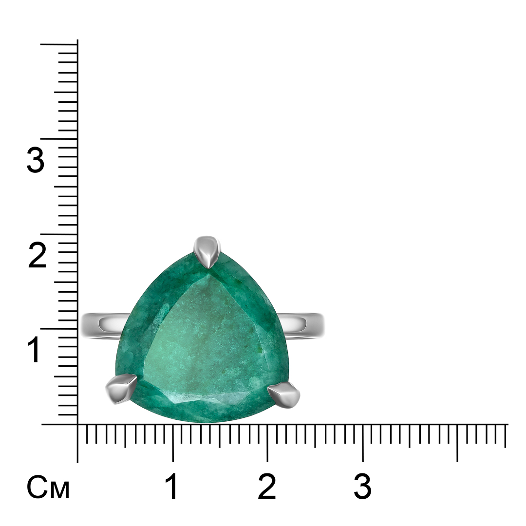 Серебряное кольцо 925 пробы; вставки 1 Берилл 11,4 ct;