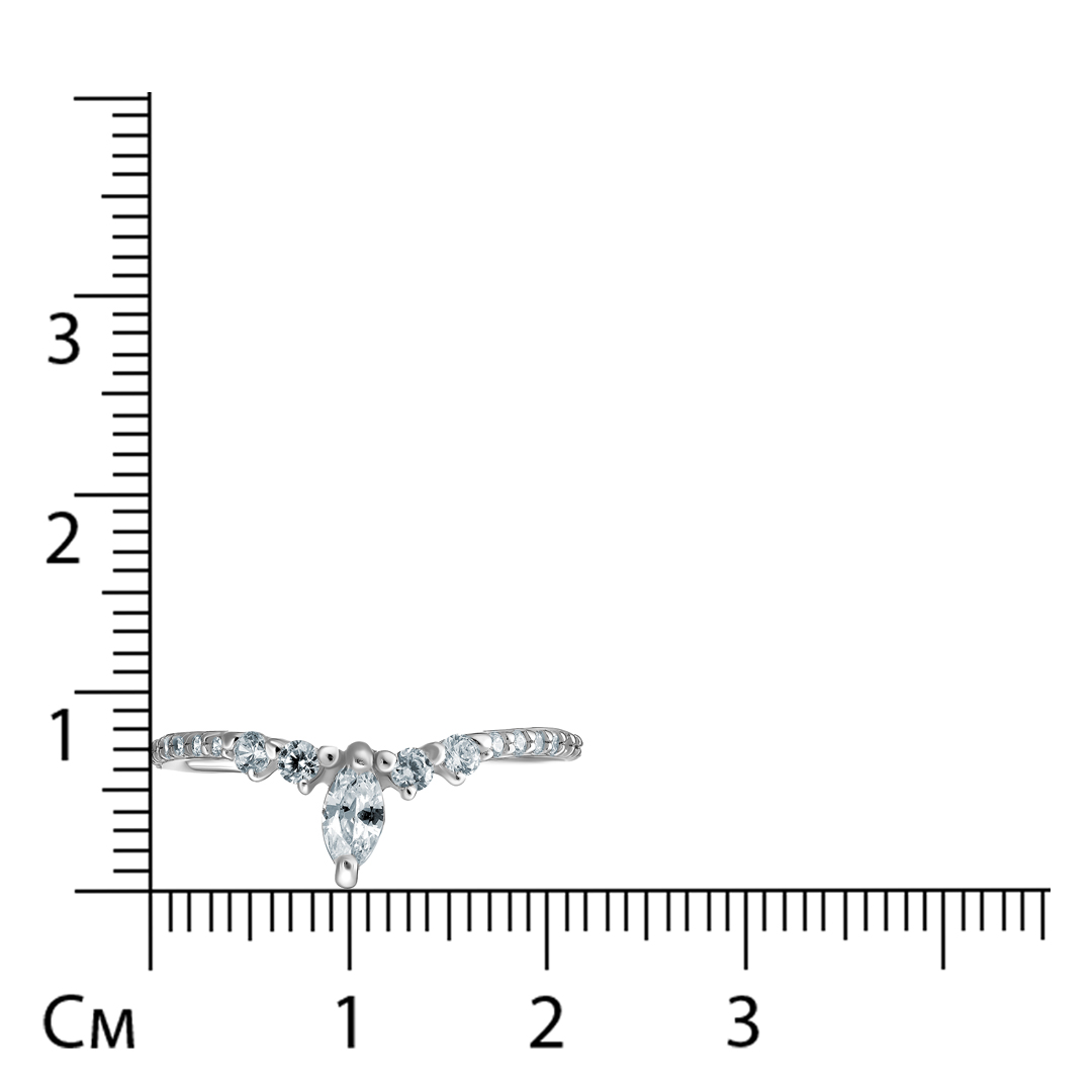 Кольцо из белого золота с фианитами