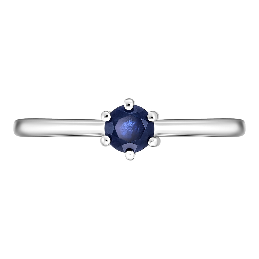 Серебряное кольцо 925 пробы; вставки 1 Сапфир F/2 0,4 ct;