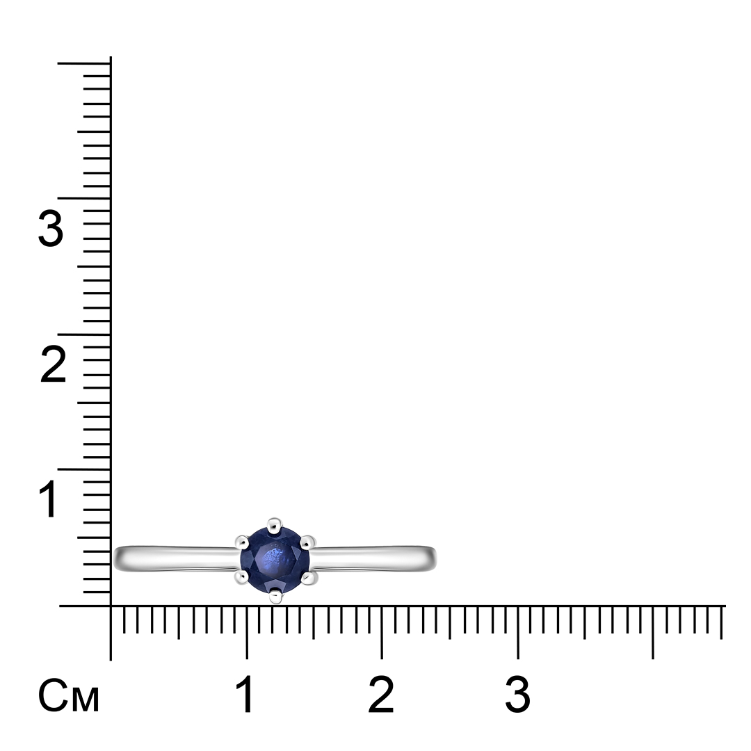 Серебряное кольцо 925 пробы; вставки 1 Сапфир F/2 0,4 ct;