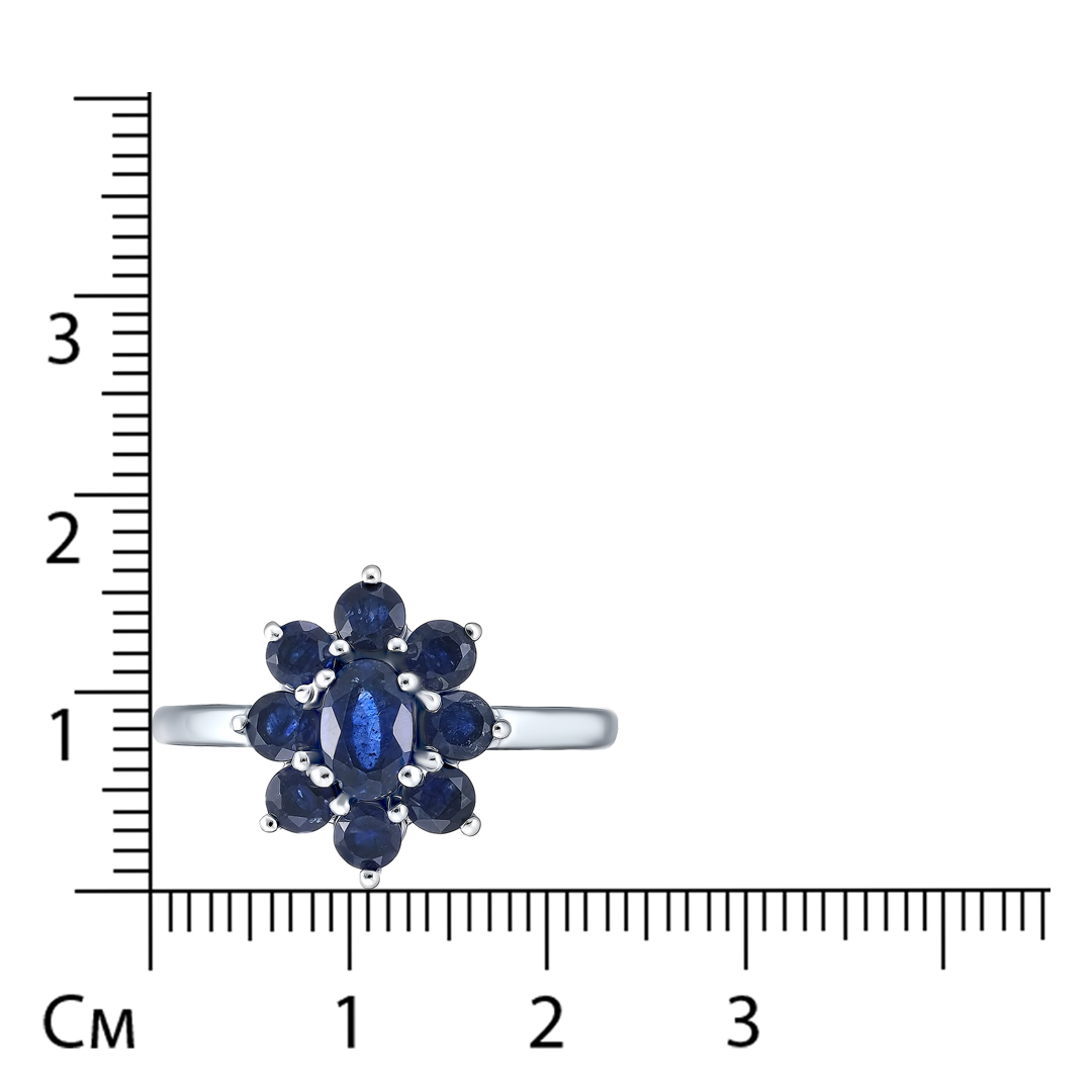 Серебряное кольцо с сапфирами "Цветок"
