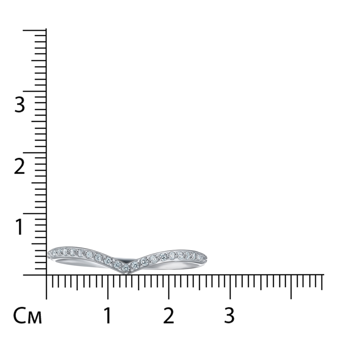 Золотое кольцо 585 пробы; белое золото; родий; вставки 23 Фианит бесцв.;