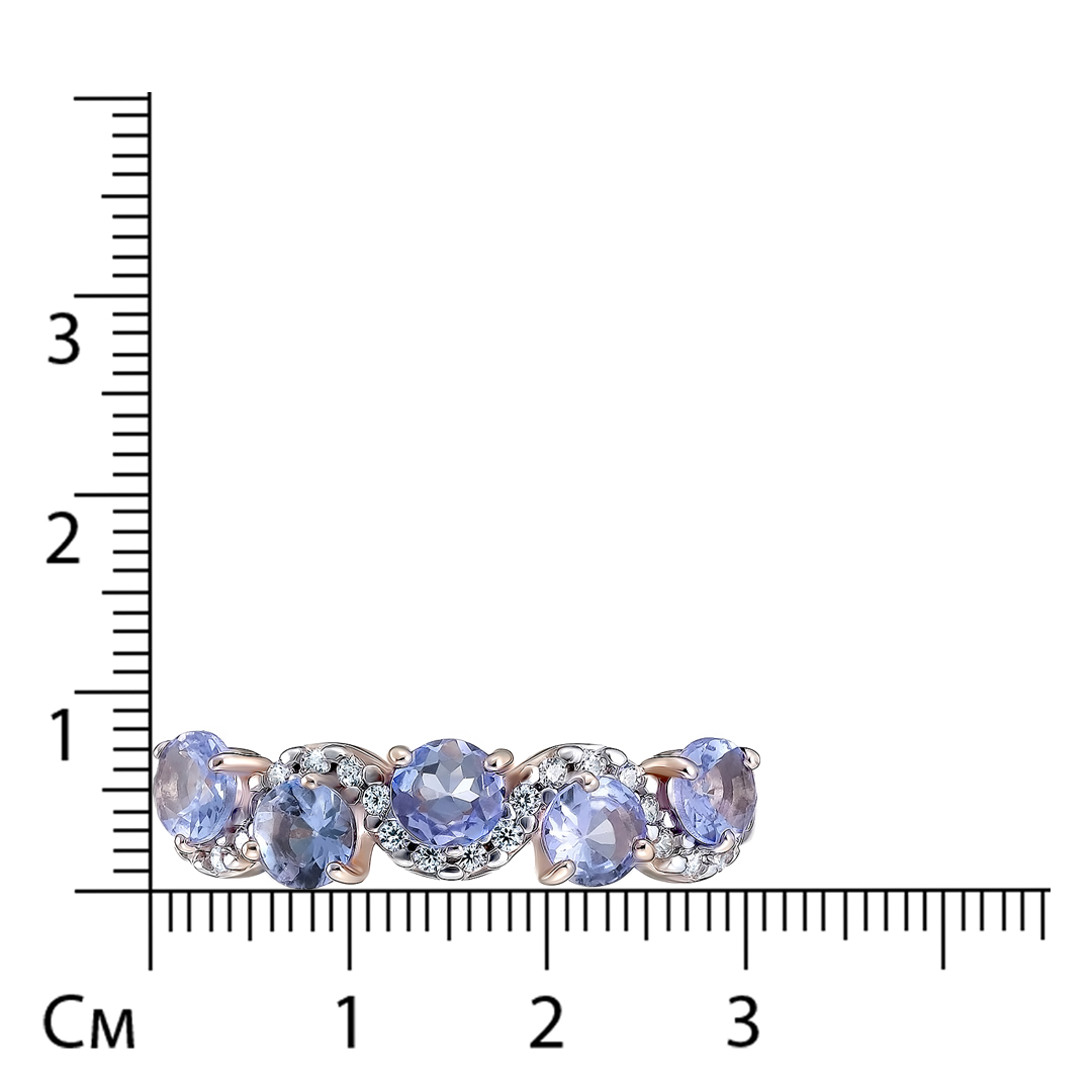 Серебряное кольцо с танзанитами