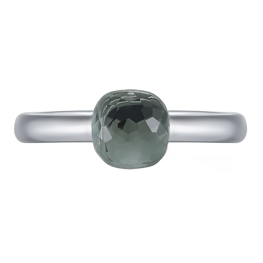 Серебряное кольцо 925 пробы; вставки 1 Празиолит;