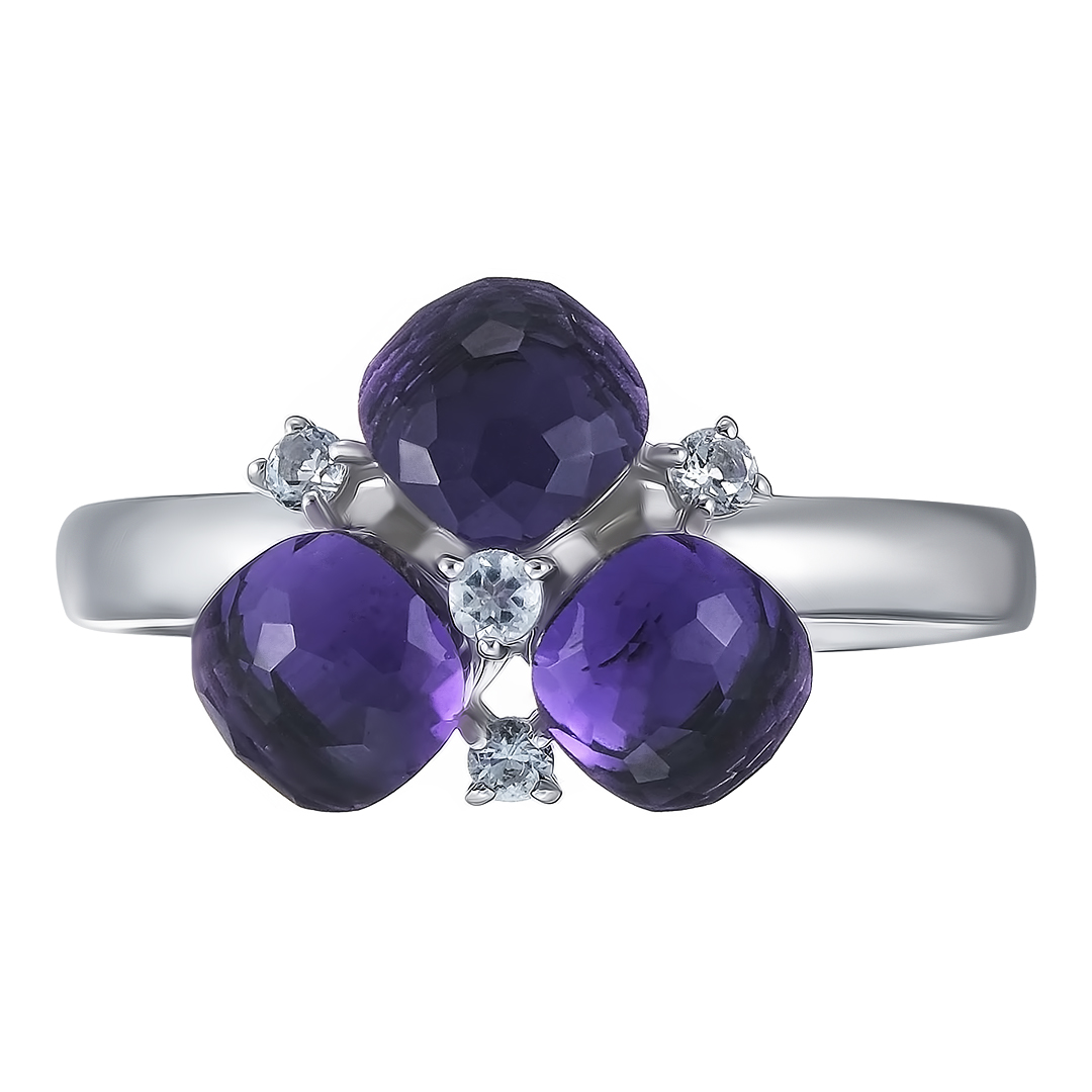 Серебряное кольцо с аметистами