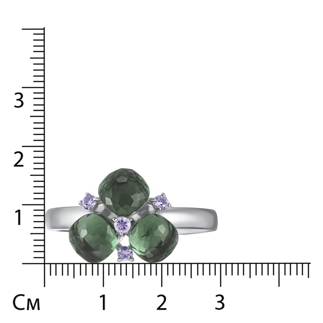Серебряное кольцо с празиолитами