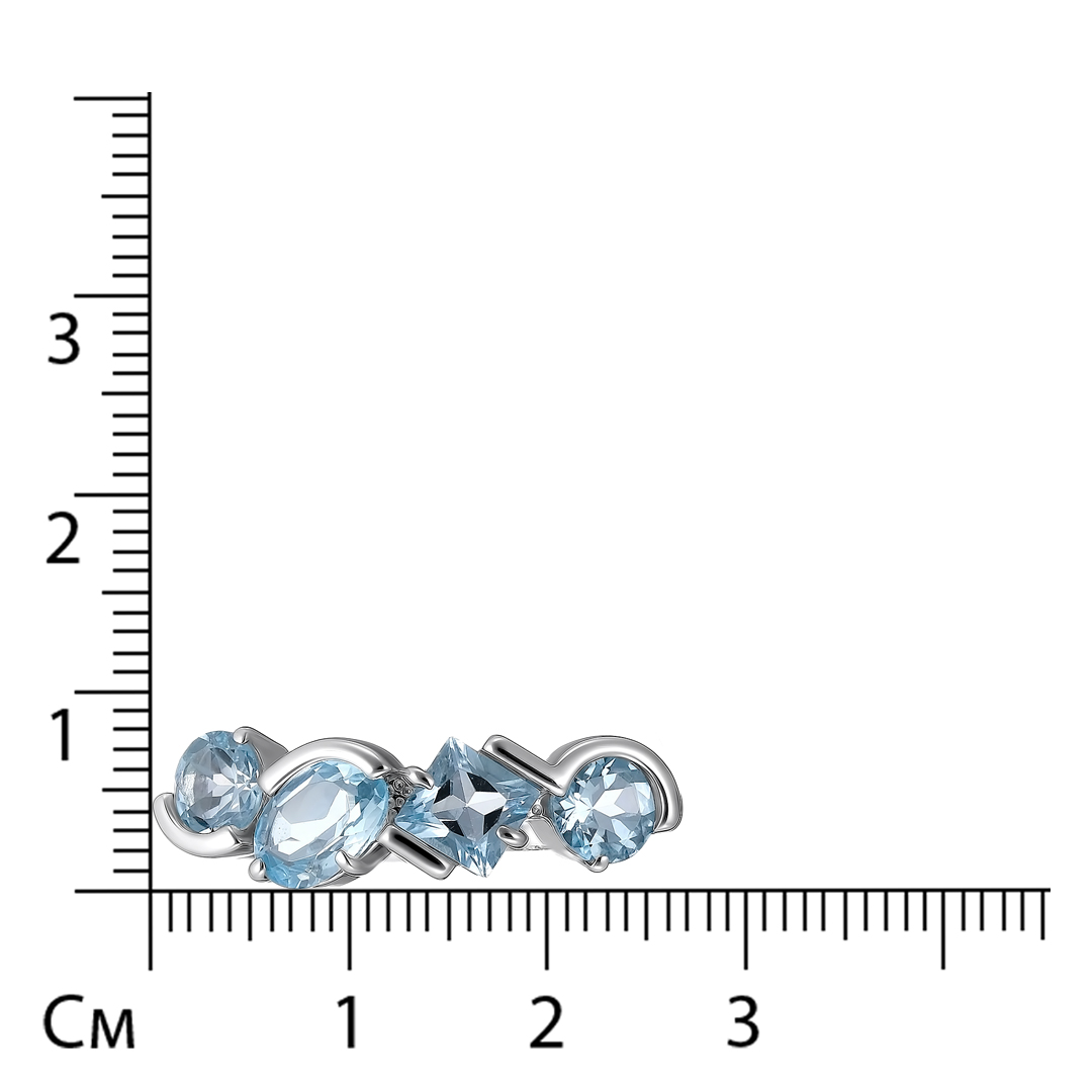 Серебряное кольцо 925 пробы; вставки 4 Топаз;