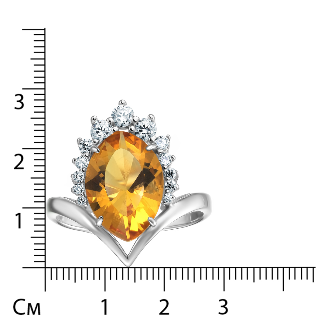 Серебряное кольцо с цитрином