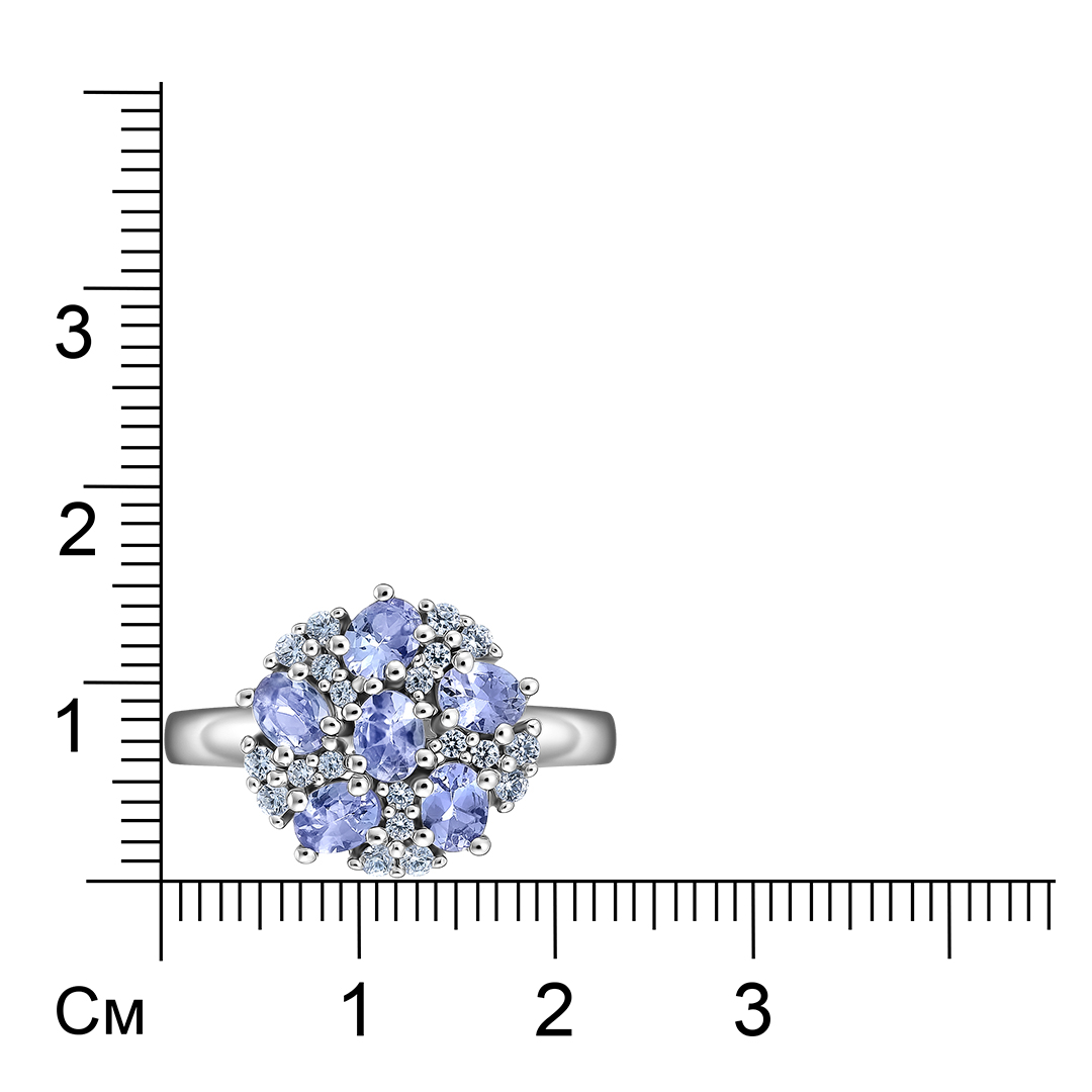 Серебряное кольцо с танзанитами