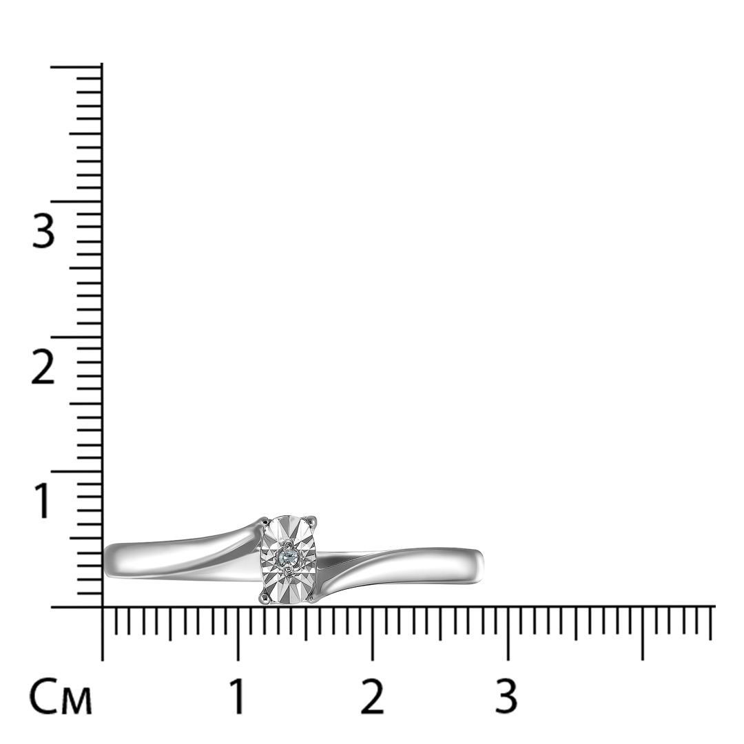 Серебряное кольцо 925 пробы; с алмазной обработкой; вставки 1 Бр.Кр-17 0,005 2/3A;
