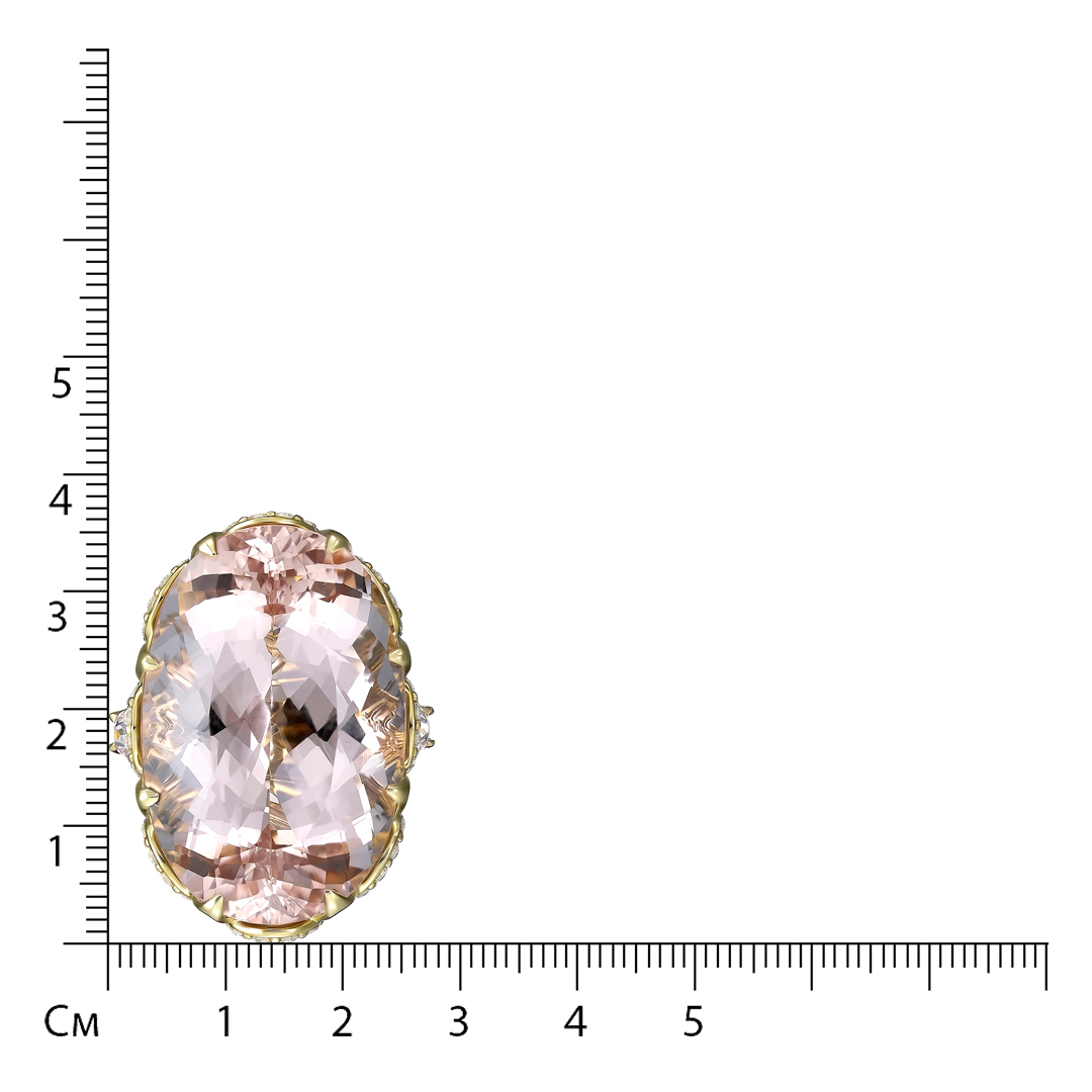 Кольцо из желтого золота с морганитом