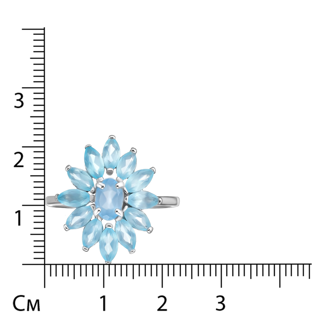 Серебряное кольцо с агатами "Цветок"