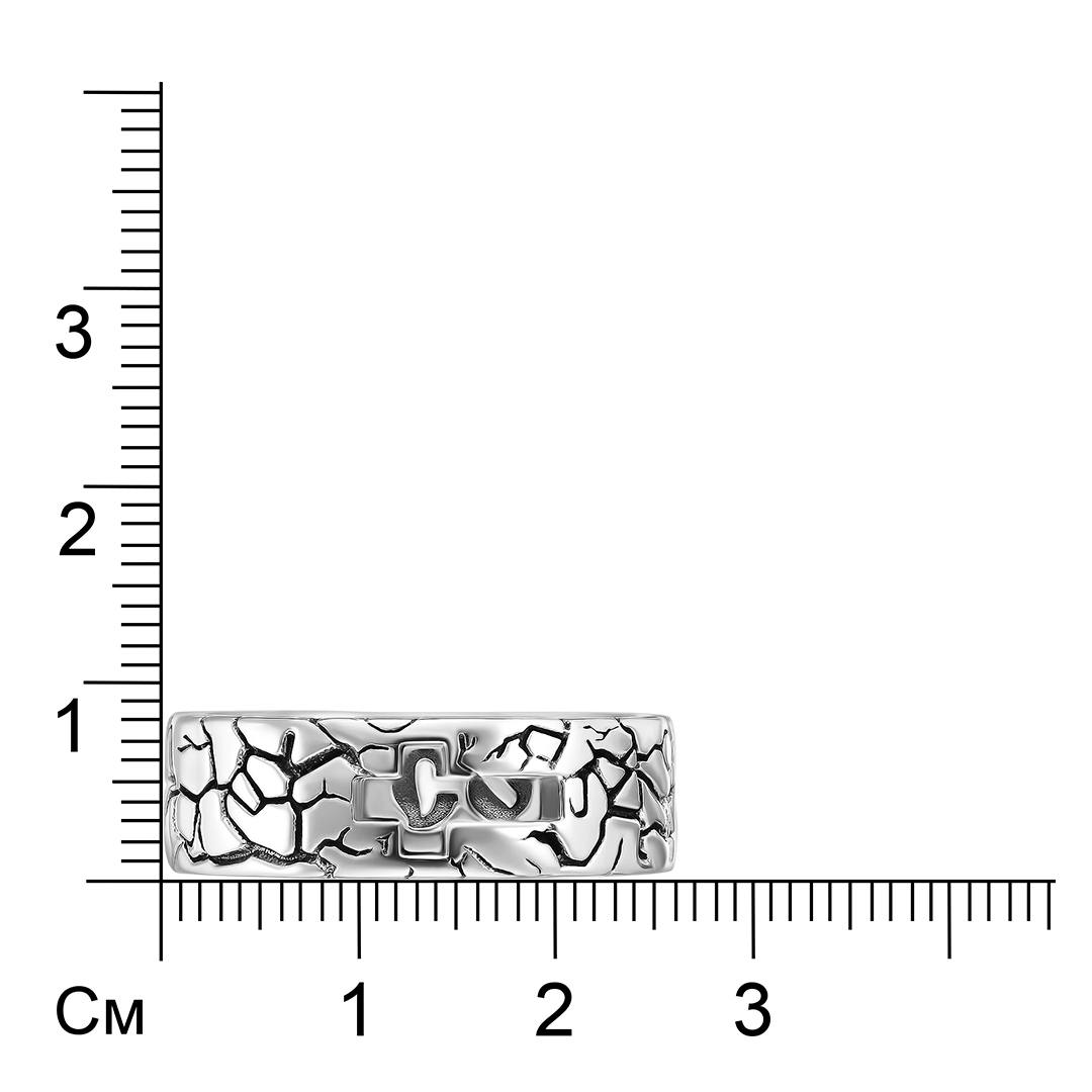 Серебряное кольцо 925 пробы; оксидирование; "Охранное";