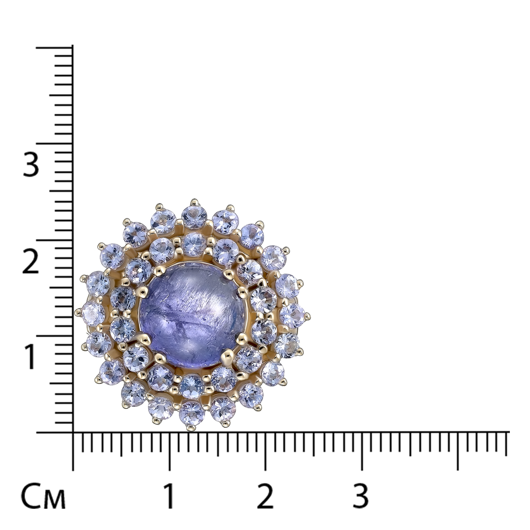 Серебряное кольцо 925 пробы; вставки 35 Танзанит 5,45ct;