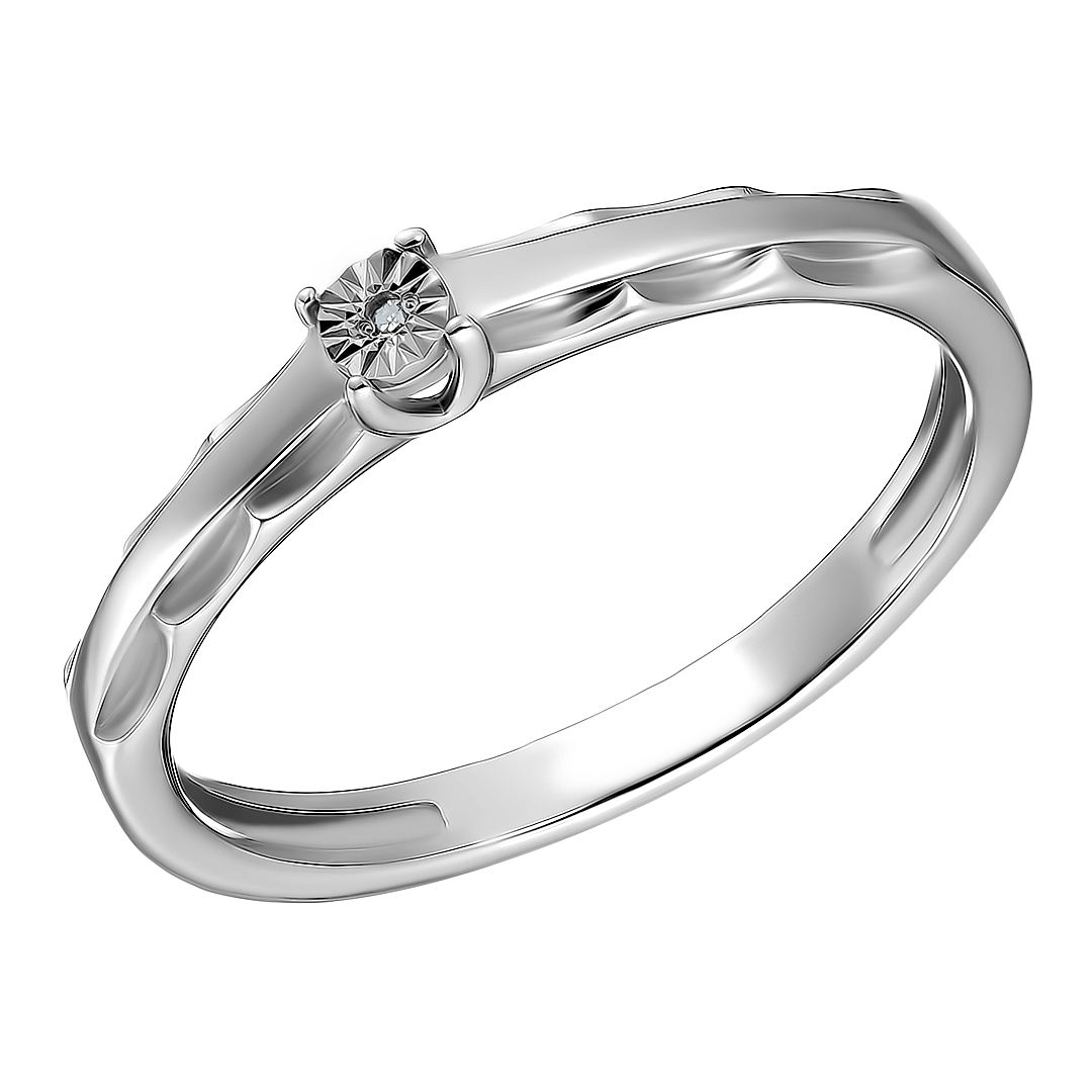 Серебряное кольцо с бриллиантом
