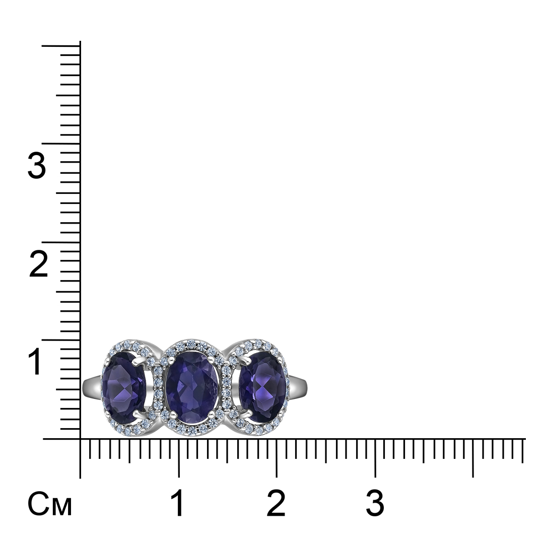 Серебряное кольцо с иолитами